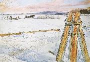 Carl Larsson Harverstion Ice oil painting on canvas